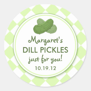 Personalized Pickles Round Canning Stickers