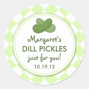Personalized Pickles Round Canning Stickers by koncepts at Zazzle
