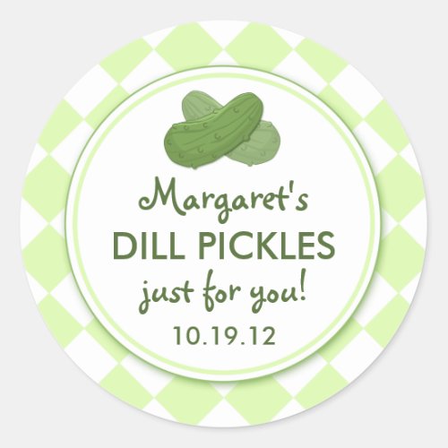 Personalized Pickles Round Canning Stickers