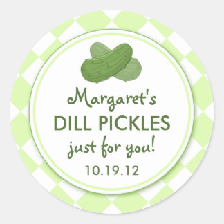Personalized Pickles Round Canning Stickers