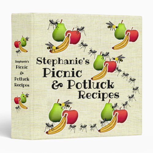 Personalized Picnic and Potluck Recipes 3 Ring Binder