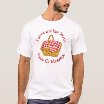 Personalized Picnic Basket Graphic T-shirt by trendyteeshirts at Zazzle