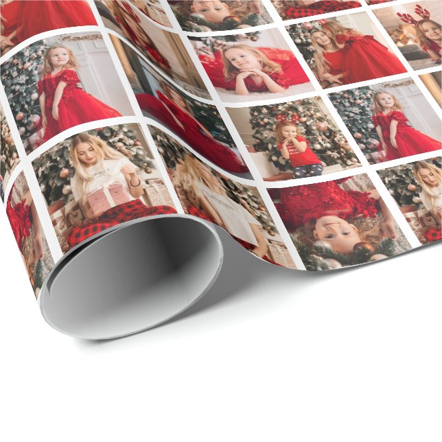Personalized Picture Collage 9 Photo Wrapping Paper (Roll Corner)