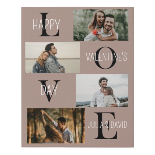 Personalized Picture Couples Gift For Valentines  Faux Canvas Print