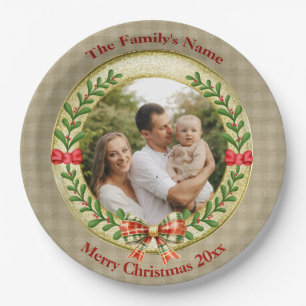 Personalized Picture Frame and Christmas Wreath P Paper Plates
