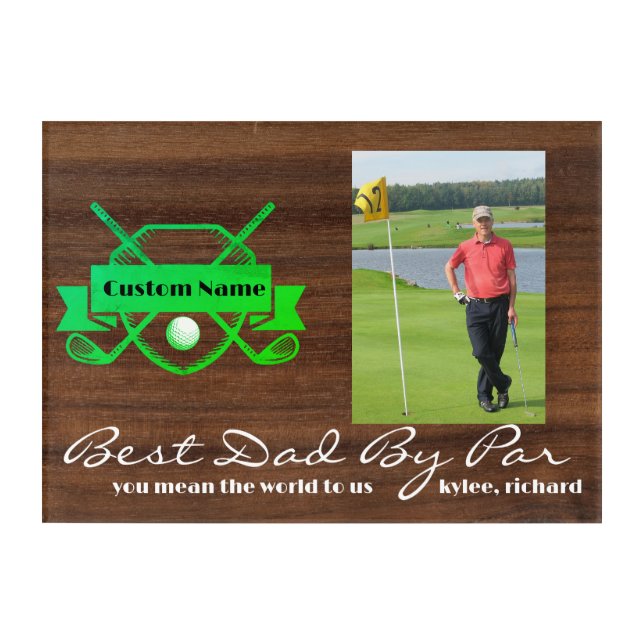 Personalized Picture Frame, Best Dad By Par Golf Acrylic Print (Front)