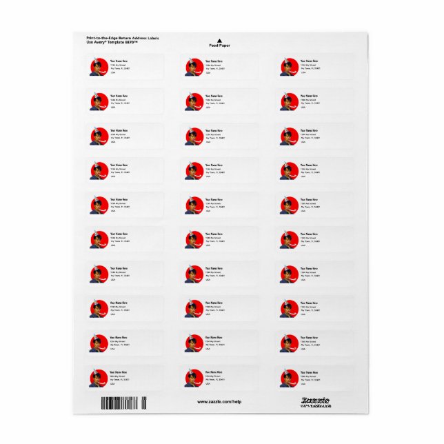 Personalized Picture  Label (Full Sheet)