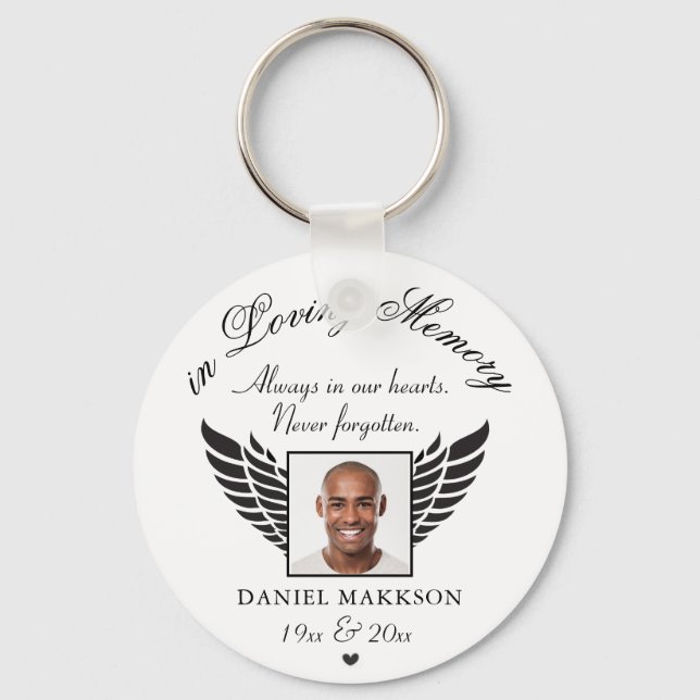 personalized picture Memorial in loving memory  Keychain (Front)