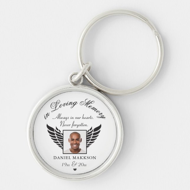personalized picture Memorial in loving memory  Keychain (Front)