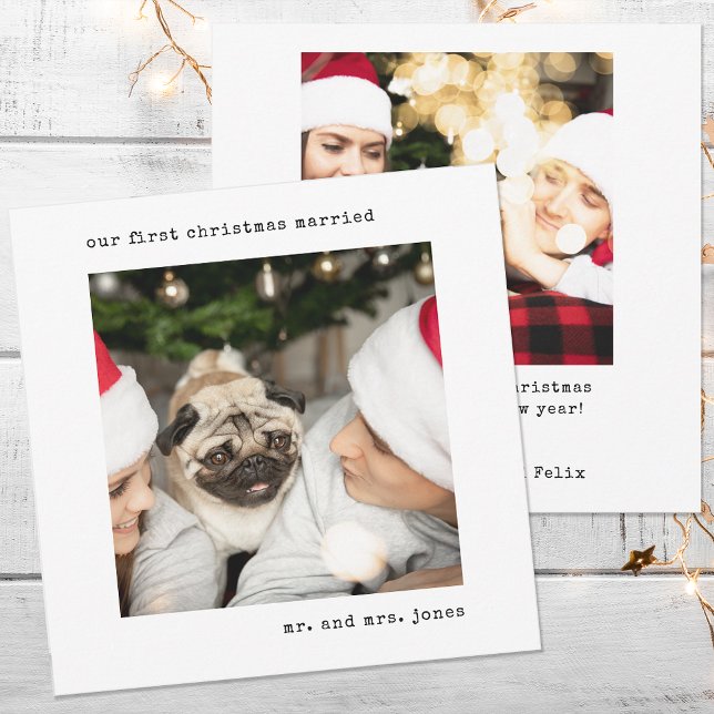 Personalized Picture Our First Christmas Married Holiday Card (Creator Uploaded)