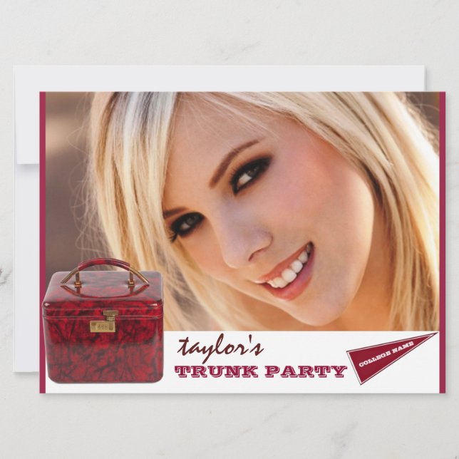 personalized picture trunk party invitation (Front)