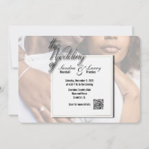 personalized picture wedding invite with qr code