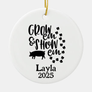 Personalized Pig 4H Farm Ornament