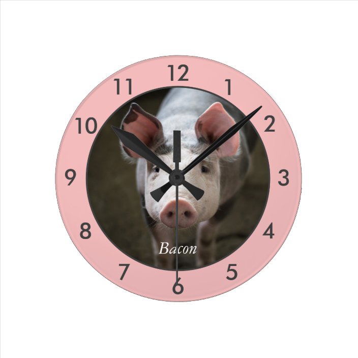 Personalized Pig Large Clock | Zazzle.com