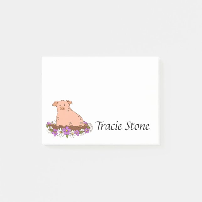 Personalized Pig Sticky Notes (Front)