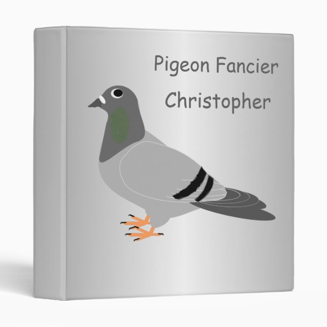 Personalized Pigeon Design 3 Ring Binder (Front/Spine)