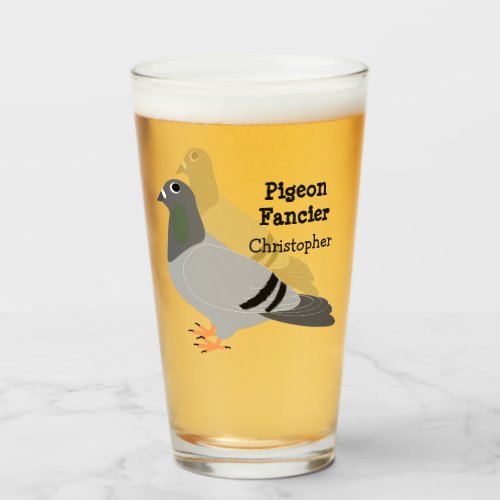 Personalized Pigeon Design Glass