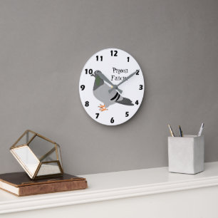 Personalized Pigeon Design Round Clock