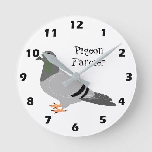 Personalized Pigeon Design Round Clock