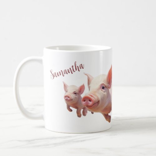 Personalized pigs mug