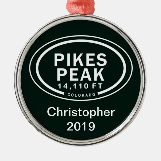 Personalized Pikes Peak CO Mountain Ornament (Front)