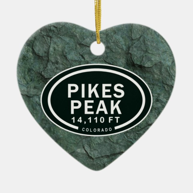 Personalized Pikes Peak Colorado Rocky Mountains Ceramic Ornament (Front)
