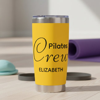 Personalized Pilates Crew Reformer Or Mat Yellow Insulated Tumbler