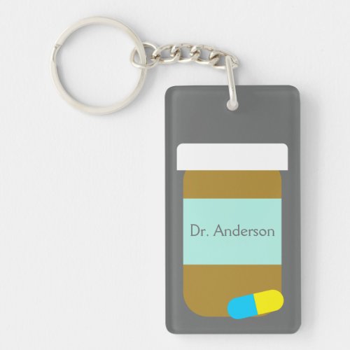 Personalized Pill Bottle Pharmacist Keychain