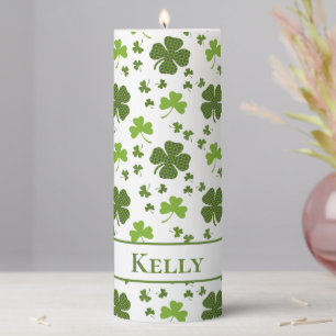 Personalized Pillar Candle Irish Theme With Name