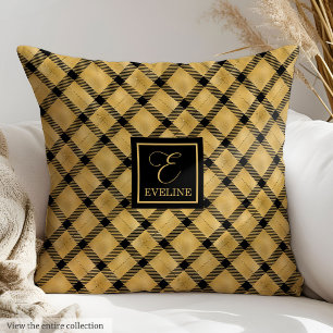Personalized Pillow Black Gold Elegant Birthday