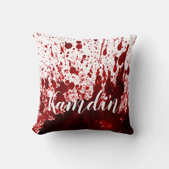 Personalized Pillow Blood Splatter Vampire Gothic (Front)