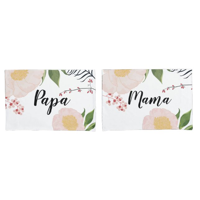 Personalized Pillow Cases Baby Pink Cosmos on Whit (Front-Set)