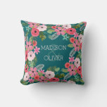 Personalized Pillow Couples Pillow Floral Pillow at Zazzle