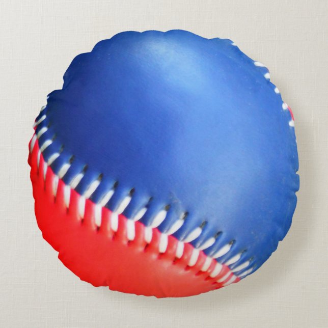 Personalized Pillow Red White  Blue Baseball (Front)