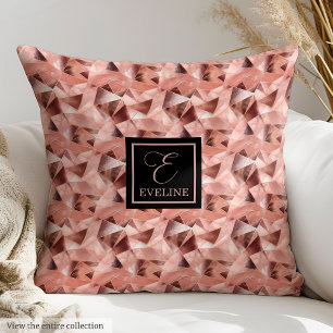Personalized Pillow Rose Gold and Black Keepsake