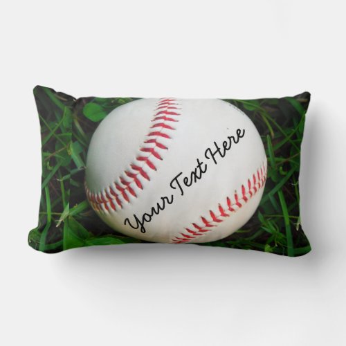 Personalized Pillow White Baseball red stitching