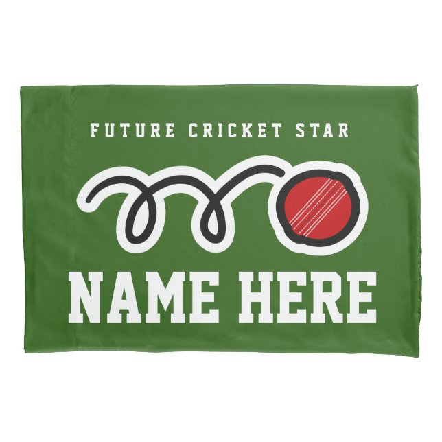 Personalized pillowcase for future cricket star (Front)