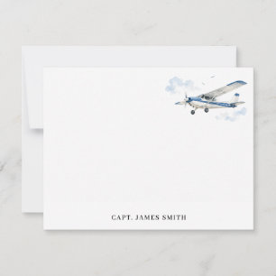 Personalized Pilot Aviation Note Card