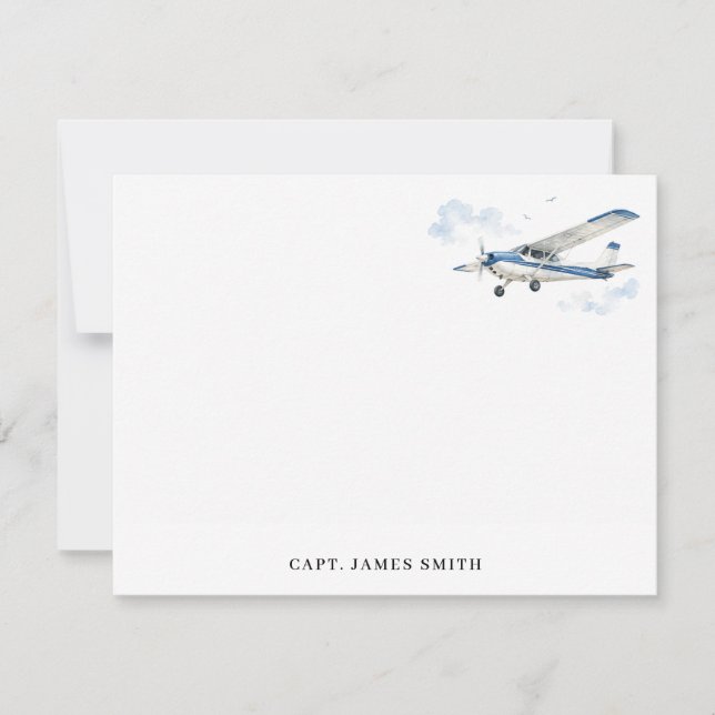 Personalized Pilot Aviation Note Card (Front)