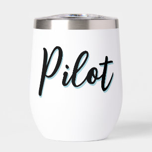 Personalized Pilot Aviation School Graduation Thermal Wine Tumbler