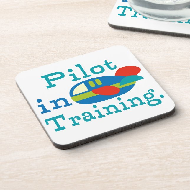 Personalized Pilot in Training Beverage Coaster (Left Side)