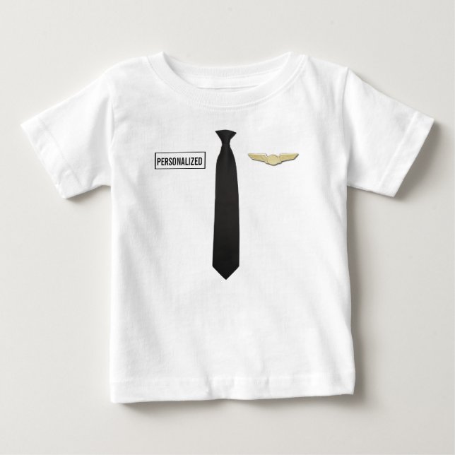 Personalized Pilot Shirt, Aviation Kids Clothing Baby T-Shirt (Front)