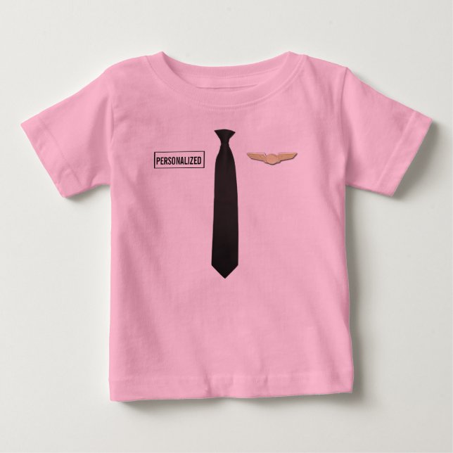 Personalized Pilot Shirt, Aviation Kids Clothing Baby T-Shirt (Front)