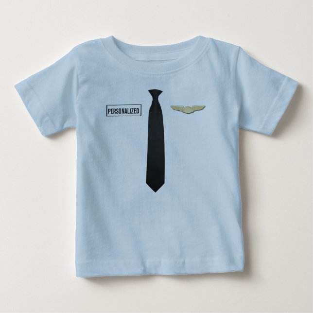 Personalized Pilot Shirt, Aviation Kids Clothing Baby T-Shirt (Front)