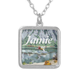Personalized Pilot's Keepsake Bush Plane Silver Plated Necklace