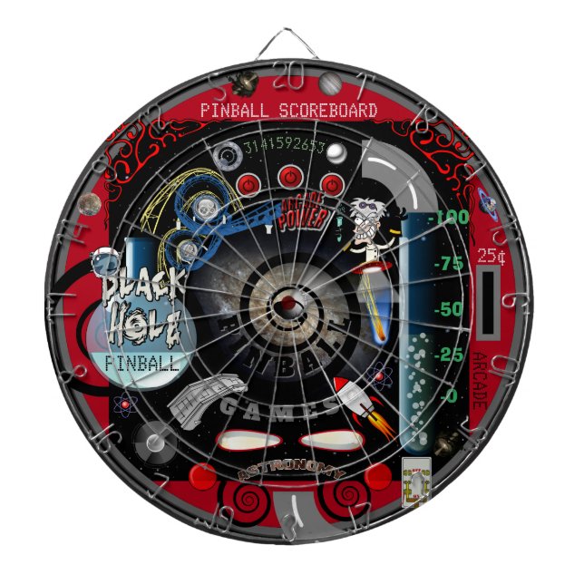 Personalized Pinball Black Hole Multi-Target Dart Board (Front)