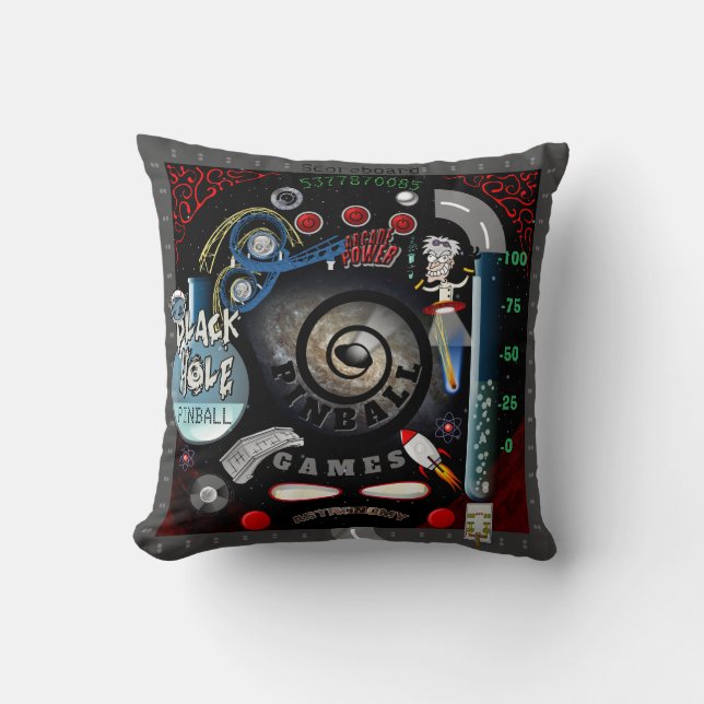 Personalized Pinball Games Throw Pillow (Front)