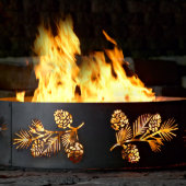 Personalized Pine Bough Heavy Duty Fire Ring (Back)