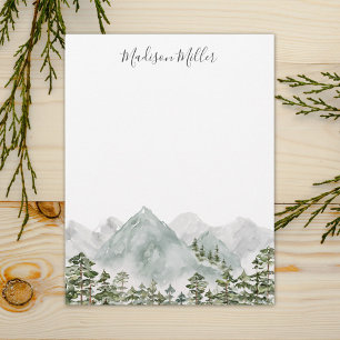 Personalized Pine Forest and Mountains Letterhead