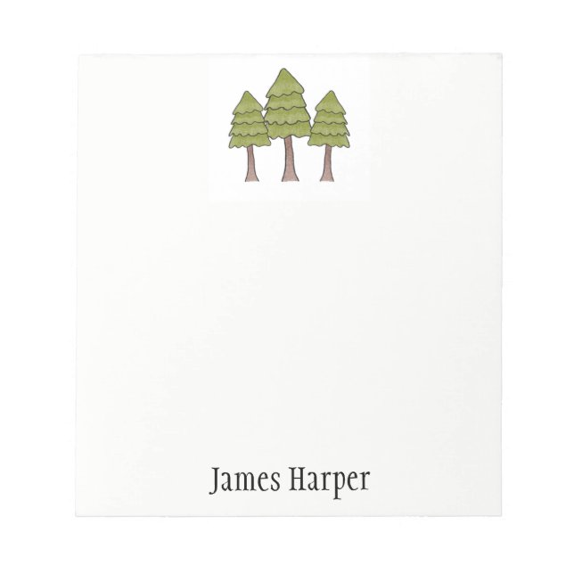 Personalized Pine Tree Notepad (Front)